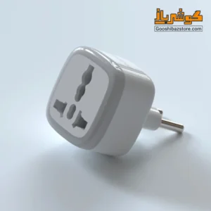 تبدیل دوشاخه برق چراغدار هادرون مدل A10 رنگ سفید