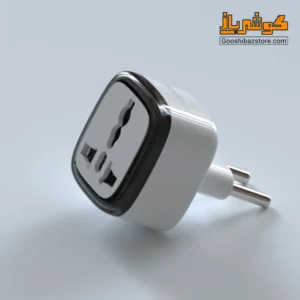 تبدیل دوشاخه برق هادرون مدل A10E-1 بدون چراغ رنگ سفید